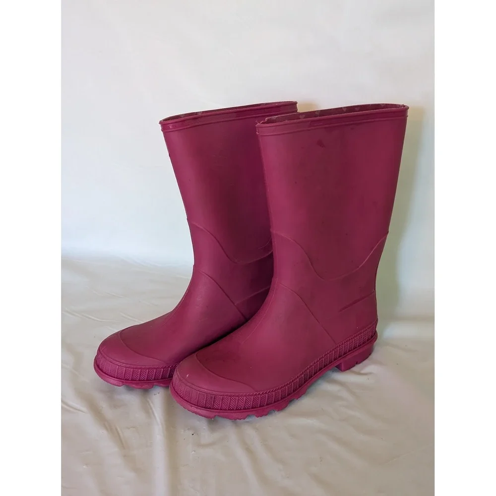 Olive & Edie Kids Rain Boots Magenta Pink Waterproof Rubber Size 5 6676779